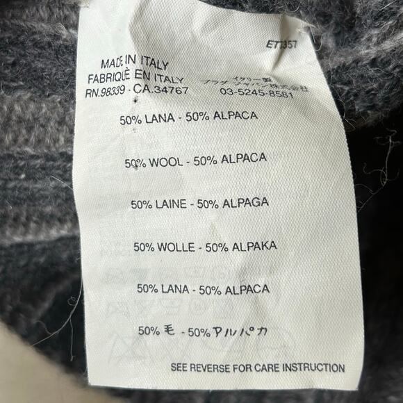 Prada Sweater Vest 50% Wool 50% Alpaca Gray Sz 42 US 6 Cable Knit Bolero Shrug - Picture 4 of 7